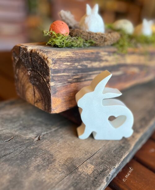 bunny, heart, decor, easter