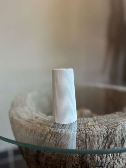 Small straight striped bud vase