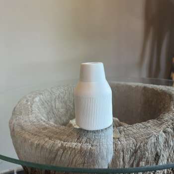 Small striped tapered bud vase